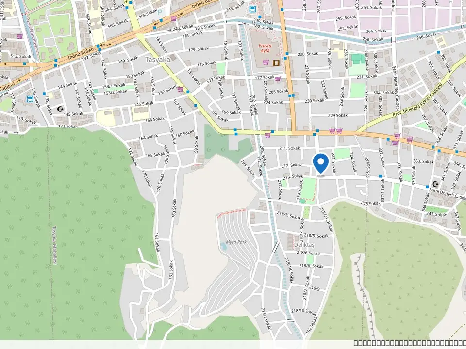 VisionTech Teknoloji mağazasının Taşyaka Mah. 220. Sok. No: 13, Fethiye / Muğla adresindeki konumu